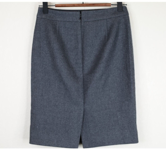 J Crew Womens Straight Skirt Wool Size P0 Gray Back Preppy Classic Capsule‎ Work - Picture 2 of 11
